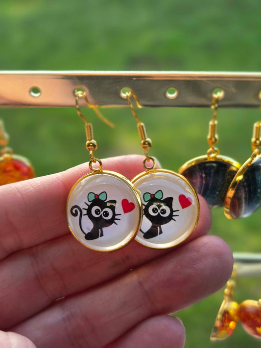 Boucles  d oreilles chat