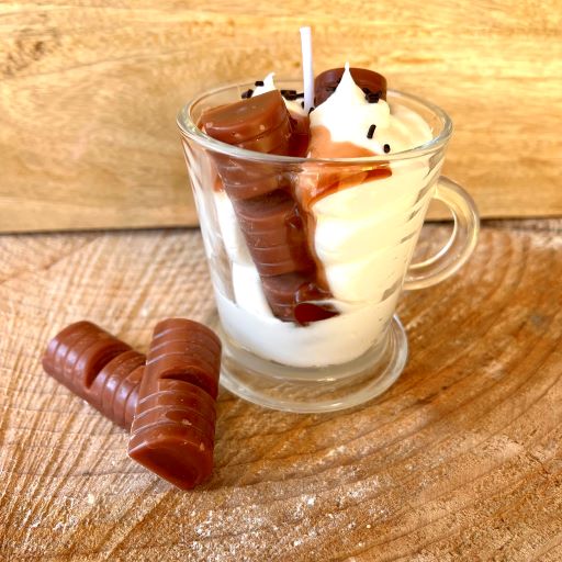 bougie tasse chocolat noisette